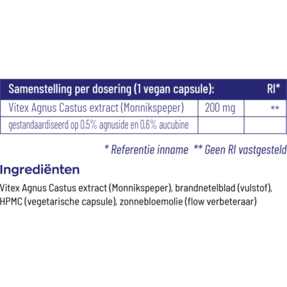 Vitex Agnus Castus 200 mg Monnikspeper